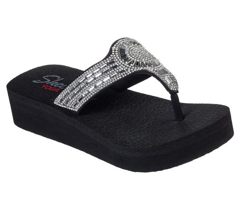 Skechers Vinyasa - Moon Star - Womens Flip Flops Black [AU-ZG9488]